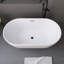 60 po X 31,5 po Baignoire de trempage autoportante en acrylique blanc brillant
