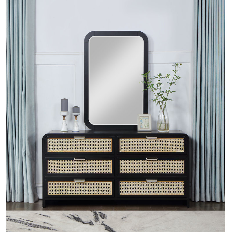 Miroir d'appoint biseauté Sage, Noir