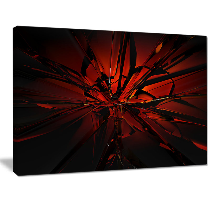 «Beautiful Red 3D Crystal Design», impression sur toile tendue, H 30 po x l 40 po x P 1 po