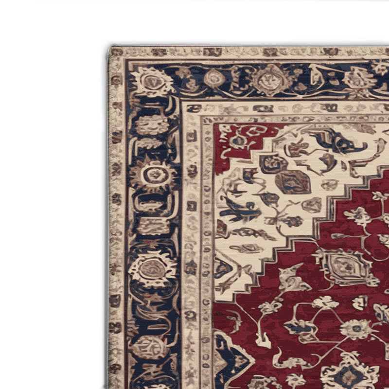 Persian Red Indoor and Outdoor Area Rug, Rectangle 8' x 10'