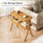 24.6'' Tall End Table Side Table With 2-Tier Storage Shelves And Solid Wood Legs-1284300812