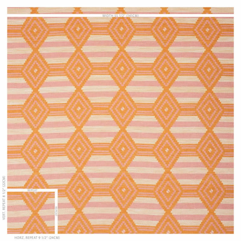 Manta Performance Fabric, Pink/ Orange