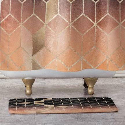 Tapis pour salle de bain dégradé cubes