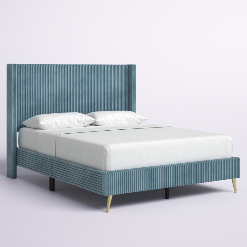 Andretta Upholstered Bed, Blue, Full