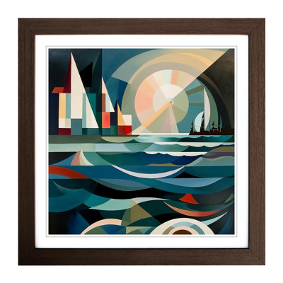 Seascape Constructivism No.4 - Single Picture Frame Print on Wood