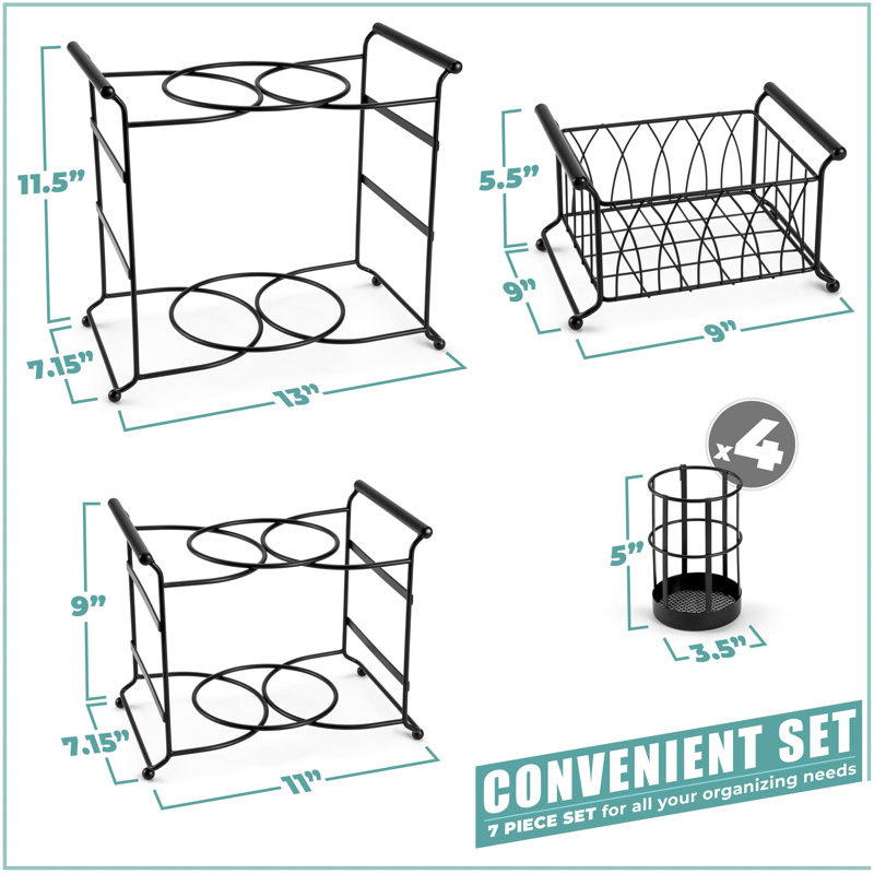 L'ensemble inclinable comprend une assiette et un porte-couverts (noir)