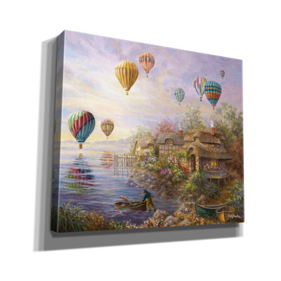 Toile épique «Air Ballons Over Cottageville» par Nicky Boehme, 30 po x 26 po