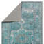 Tapis oriental en polyester tissé à la machine bleu sarcelle / vert Lavan-76987068