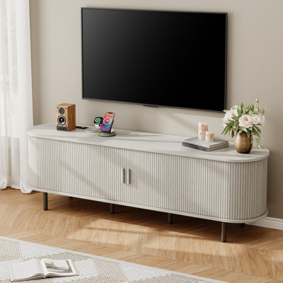 TV Stand with Storage and Shelves Designed To Fit 55’’ - 80’’ TVs