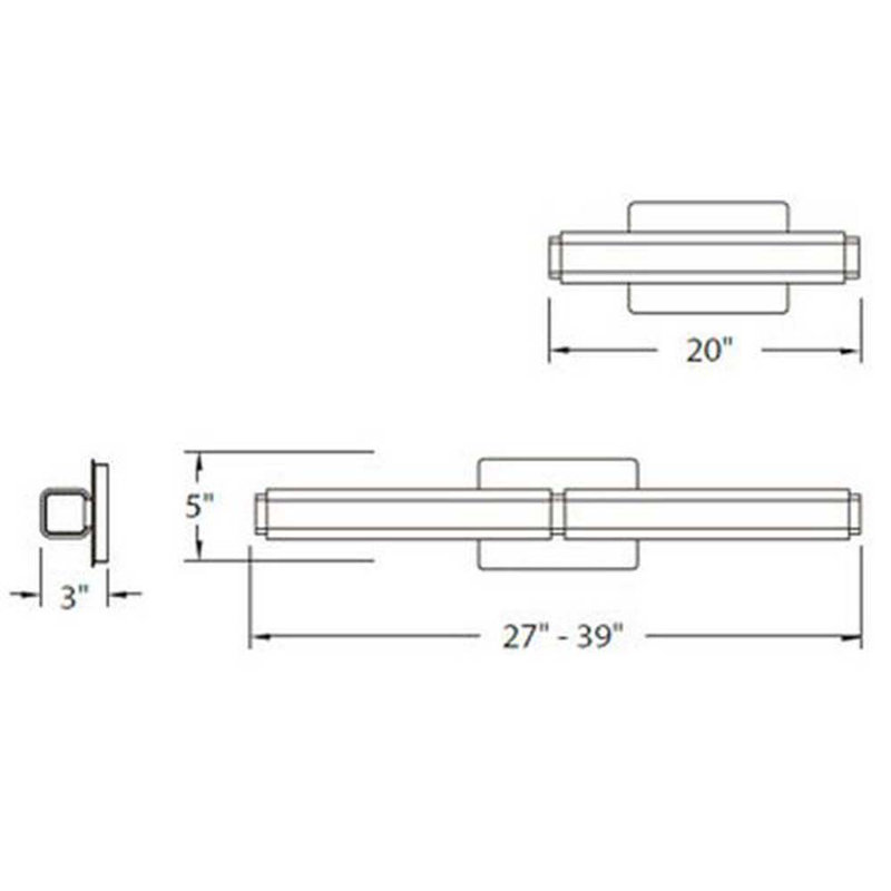 Vogue 1 - Light LED Flush Mounted Sconce, Chrome