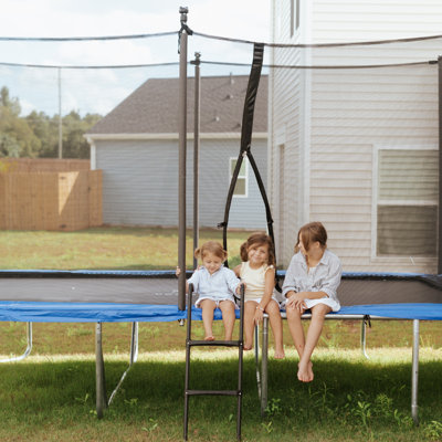 Teamson By Crowntec 15X9ft Black Rectangular Trampoline With Ladder & Enclosure