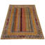 Tapis oriental multicolore en laine et en coton fait à la main 3 pi x 5 pi Oszkar
