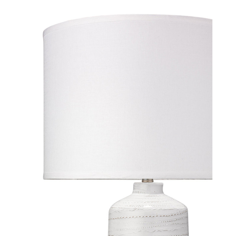 White Ceramic Table Lamp with Linen Shade