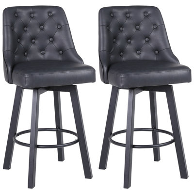 Swivel Upholstered Counter Stool with Metal Frame