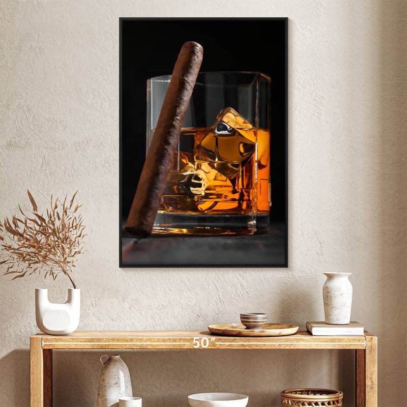 Luxueux malt écossais whisky, Cadre flottant noir, 27 po x 40 po