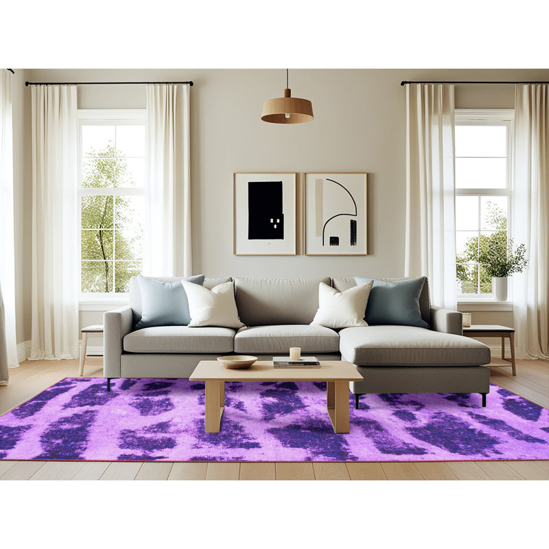 Tapis mauve Jazzlyn, Rectangle 6 pi x 9 pi