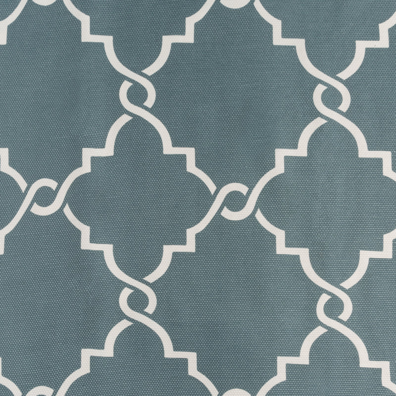 Puddle Length Blue and White Grommet Cotton Blend Curtains