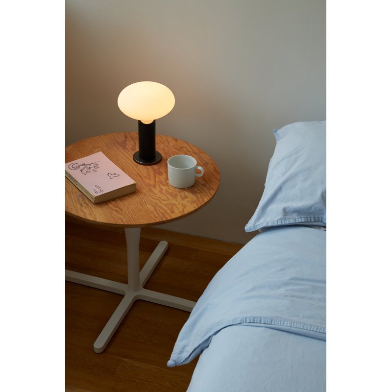 Knuckle Table Lamp In Blackened Oak, Oval Bulb