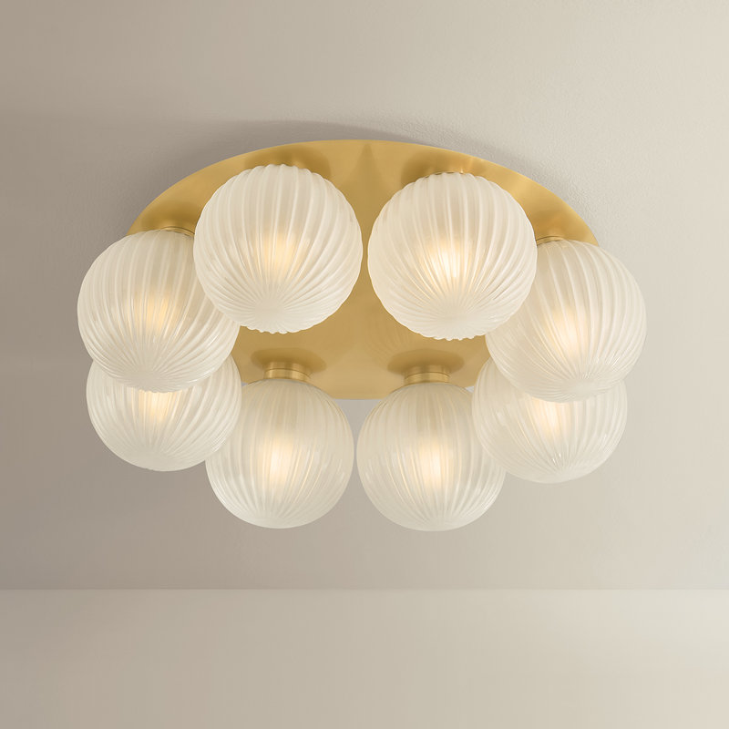 Plafonnier encastré Vernazza, 8 lumières, H 7,25 po x l 23,5 po x P 23,5 po