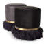 Leather Ostrich Fluff Pouf-2048786898