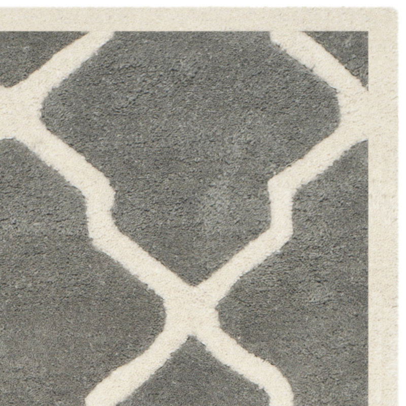 Terral Geometric Wool Hand Woven Area Rug, Rectangle 122 x 183 cm