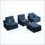 Canapé d'angle avec dossier haut, canapé en L avec chenille flammée, coussin en éponge haute densité compressé, canapé sans assemblage peu encombrant pour le salon, un appartement-1458055679