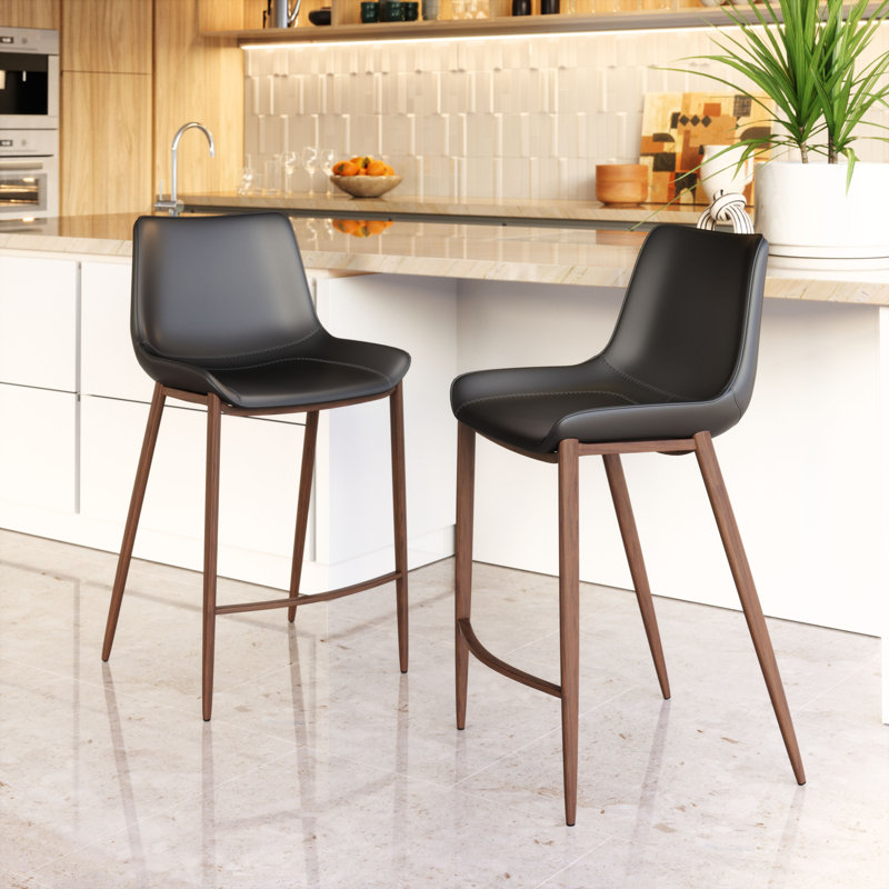 Tabouret de comptoir Eastan, Tabouret de comptoir (siège d'une hauteur de 25,8, Noir