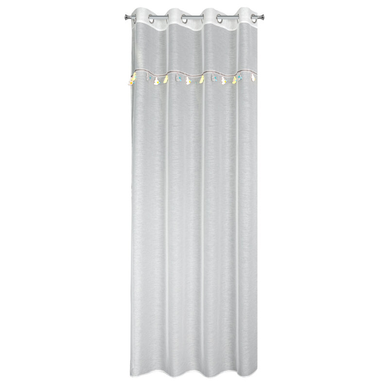 Barbonne Sheer Curtain Single Panel, Cream