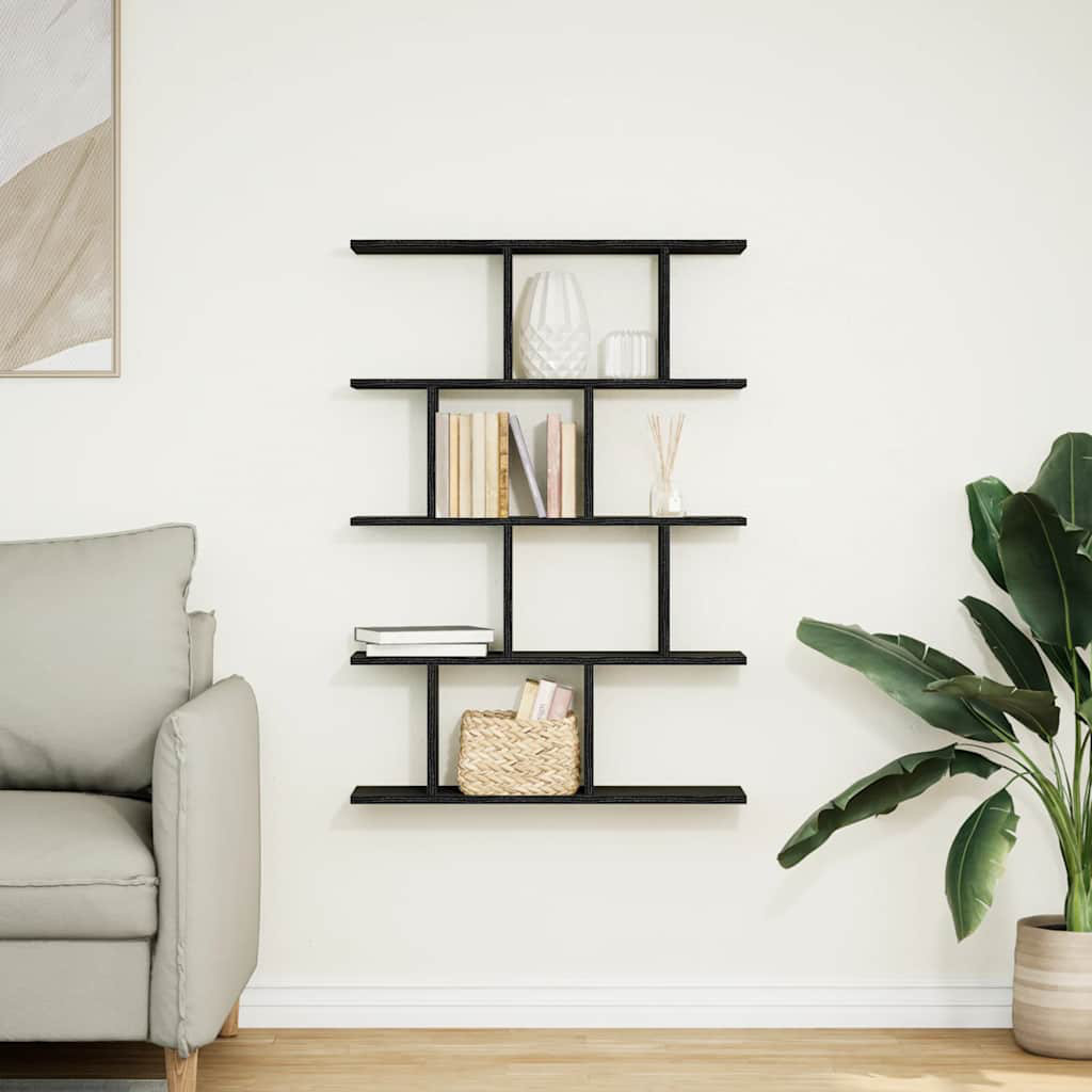 Latitude Run Wall Cube Shelf 12 Compartments Grey Sonoma Engineered Wood