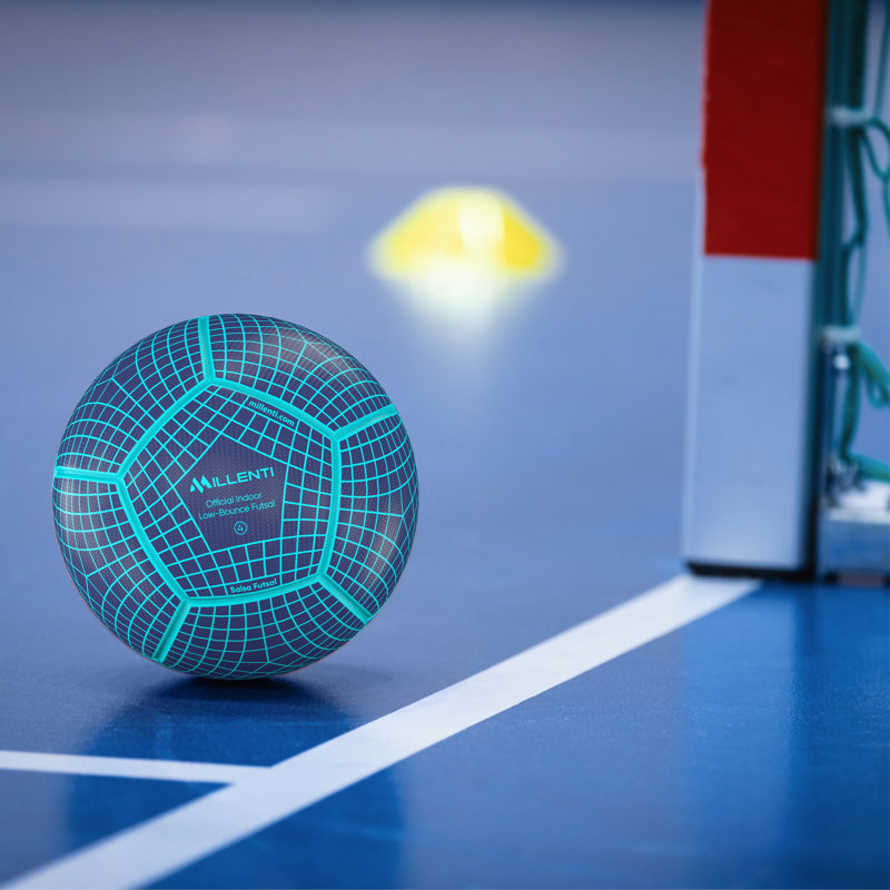 Ballon de soccer intérieur de futsal de taille 4 Millenti Us, Bleu