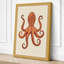 Terracotta Octopus Botanical - Wrapped Canvas-179841404-179841400