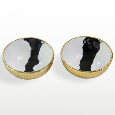 Bianco Nero Salt And Pepper Bowls