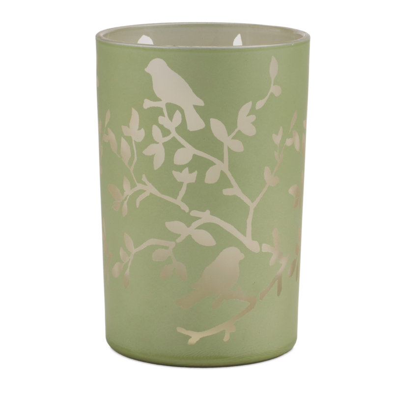 Porte-bougie à motif floral givré, H 4,9 po x l 3,85 po x P 3,85 po
