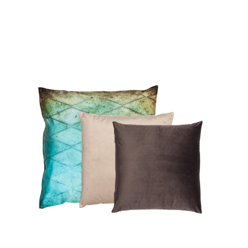Danby Geometric Square Cushion, Beige/Brown