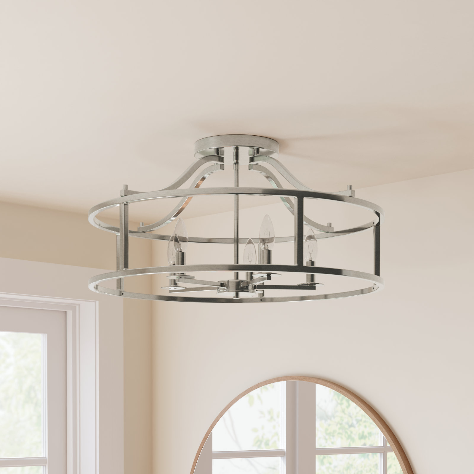 Maris 5-Light Semi Flush Mount, Nickel