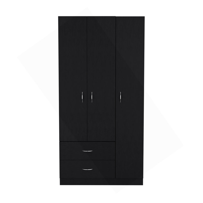 Armoire 3 portes Bosko, Noir