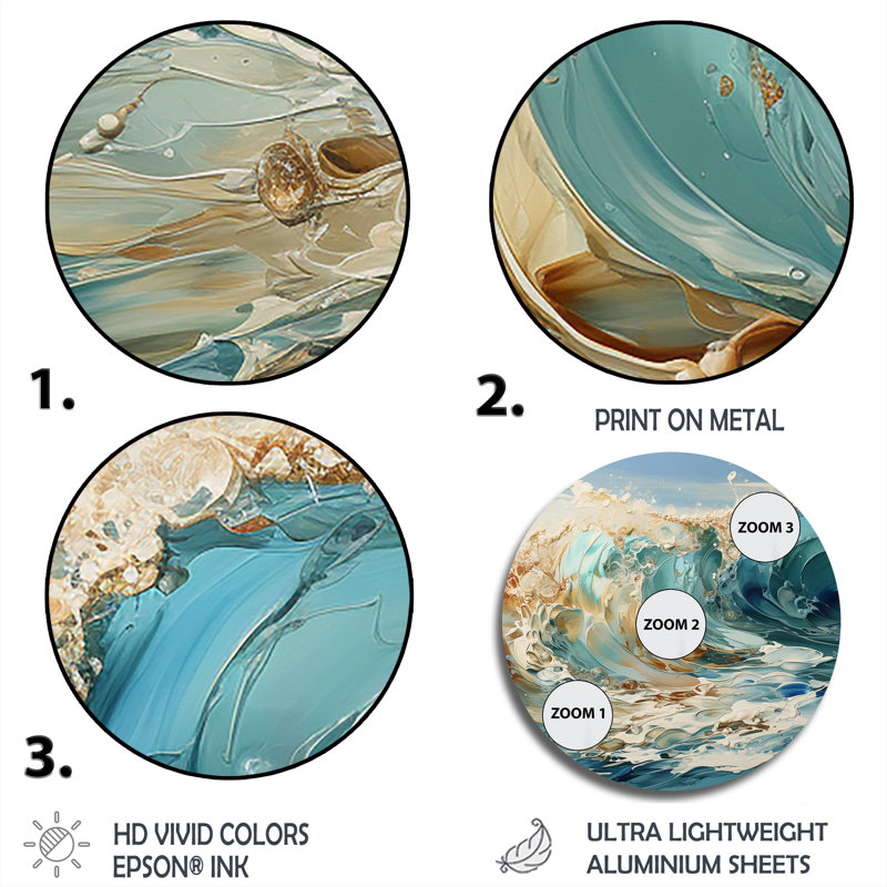 «Ocean Charm», art de vague liquide II, H 23 po x l 23 po