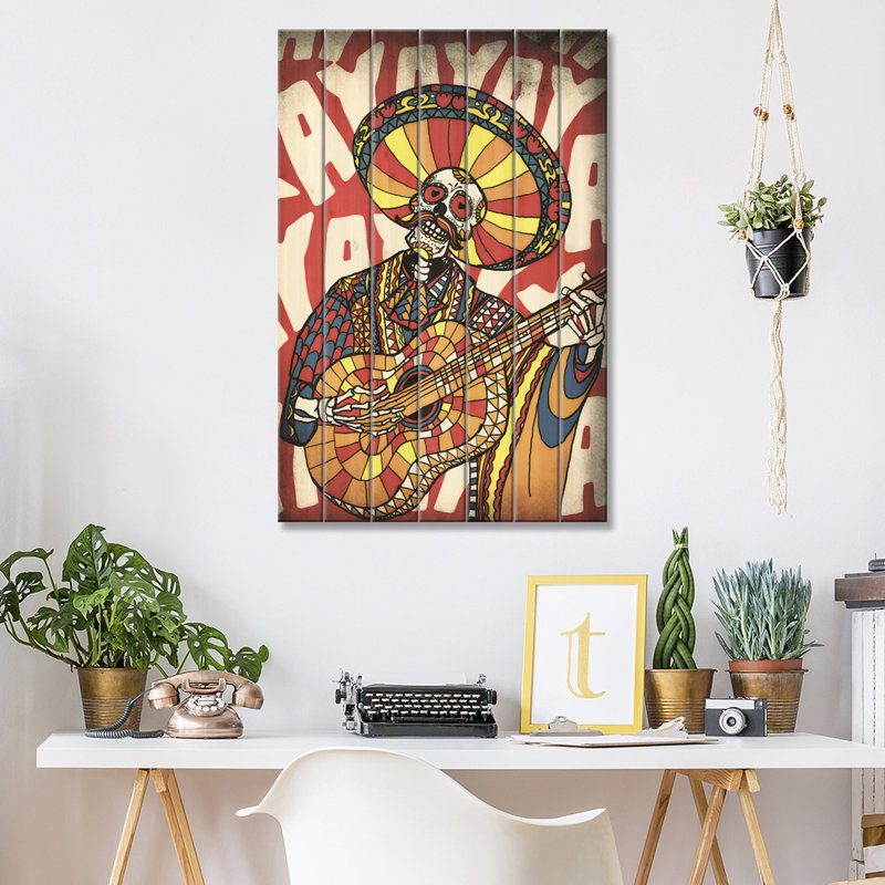 "Mariachi" par Ali Gulec, impression sur toile tendue, H 26 po x l 18 po x P 1,5 po, Bois