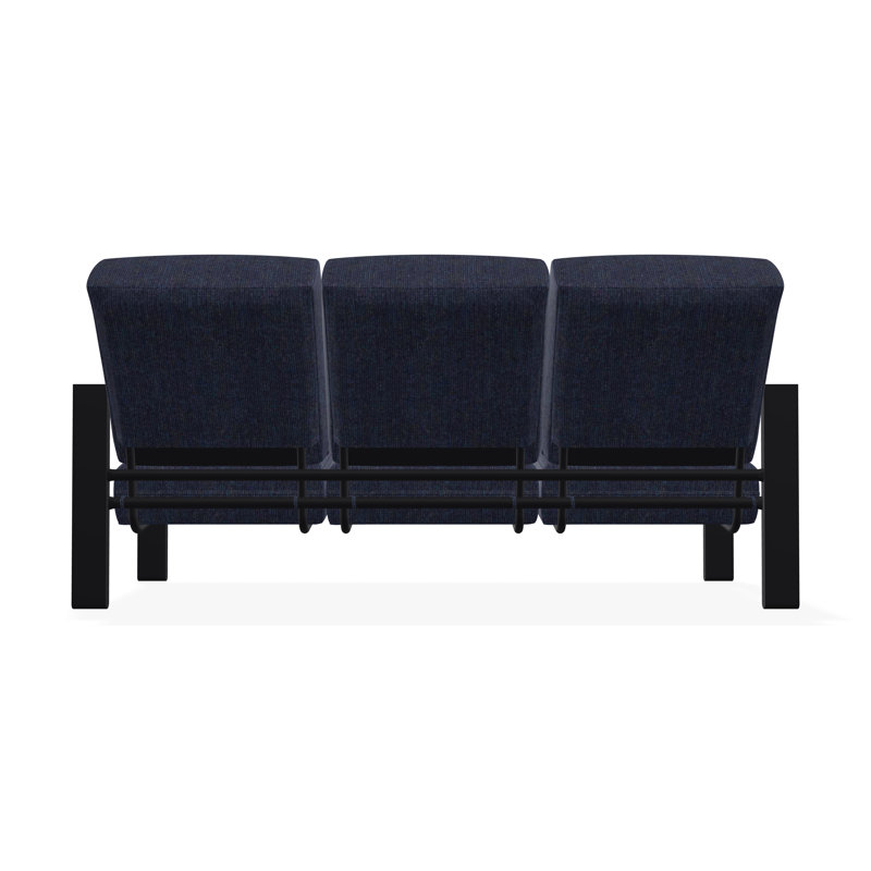 Canapé trois places à coussins profonds Larssen, Spectre indigo Sunbrella®, Noir