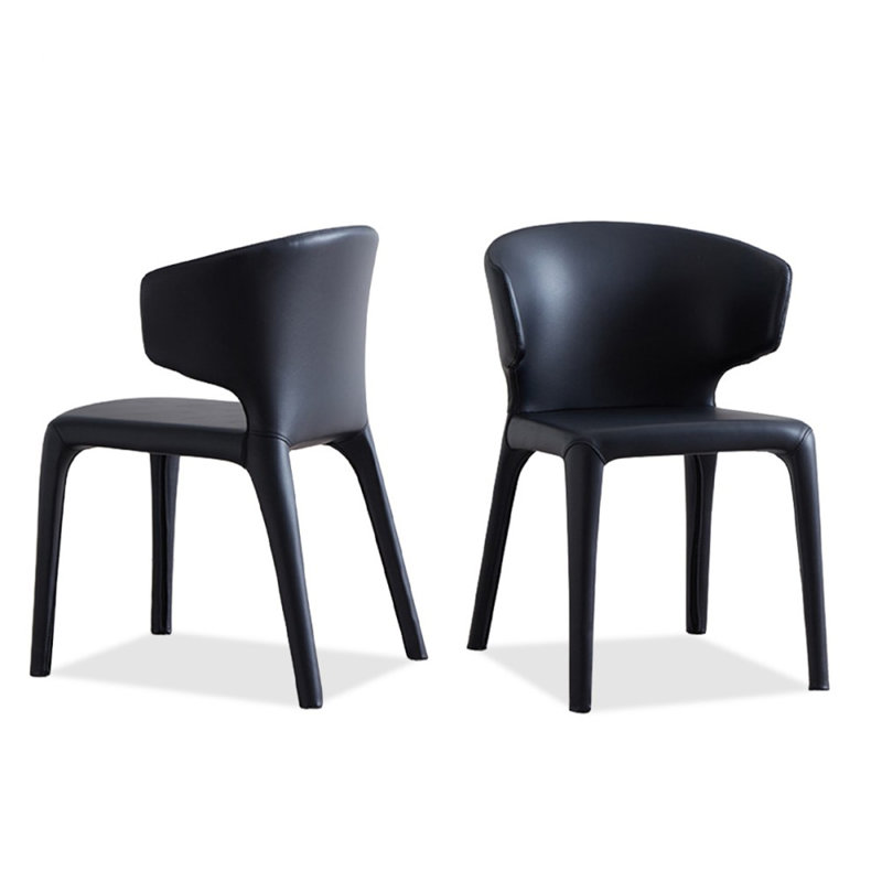 Blue Solid back side Chair(Set of 2)