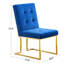 Chaise de salle à manger en velours bleu (2) - Moderne avec base à finition dorée, aucun assemblage requis-1638941911-1638941908