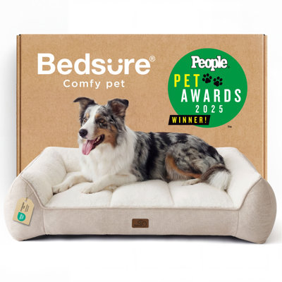 Bedsure SupportMax Orthopedic Dog Bed – Waterproof, Extra Thick, Plush Sherpa & Non-Skid Bottom
