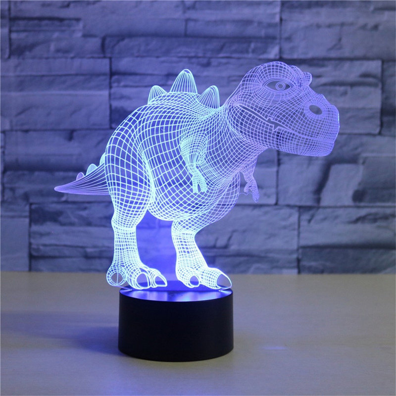 3D Dinosaur Children Night Lamp Led Colours Changing Lighting Decoration Creative Gift Lamp Bedside Lamp Table Lamp