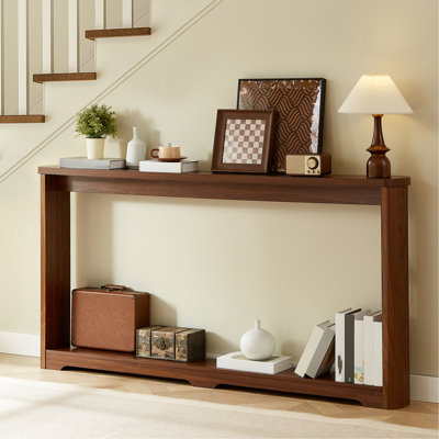Console étroite de 70,1 pouces avec éléments ondulés - idéale pour le bureau et la décoration de l'entrée