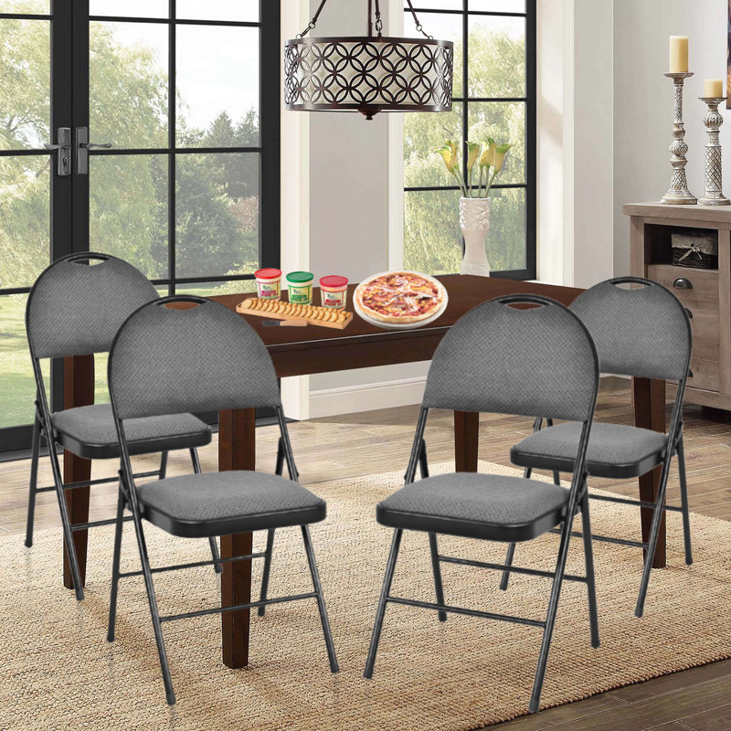 Chaise pliante rembourrée en tissu