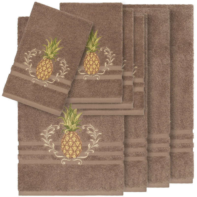 Welcome 8 Piece Turkish Cotton Towel Set, Latte