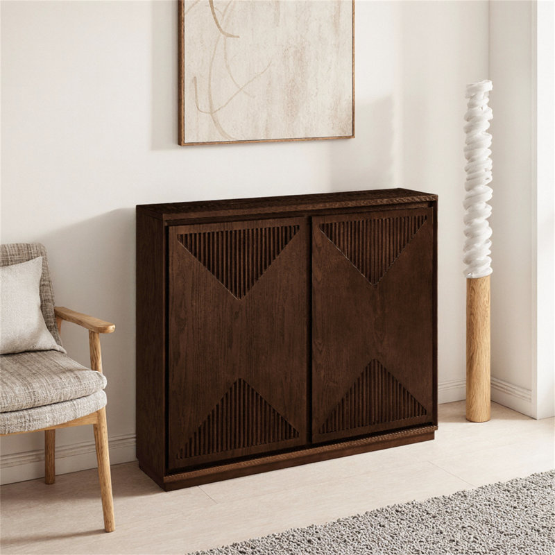 Buffet de rangement moderne en forme de V, Marron foncé