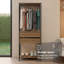  Étagère de rangement à vêtements avec 2 tiroirs et armoire à suspendre L 27 po pour l'organisation de la chambre à coucher - noir / brun-153406668