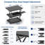 Convertisseur de bureau assis-debout compact et haut avec levage vertical et plateau de clavier à 2 positions