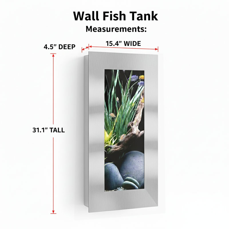 Réservoir d'aquarium rectangulaire 4 gallons Angelica, Teint argenté